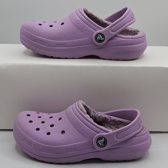 Crocs fleece lined clog purple lilac size 1 - Picture 14 of 15